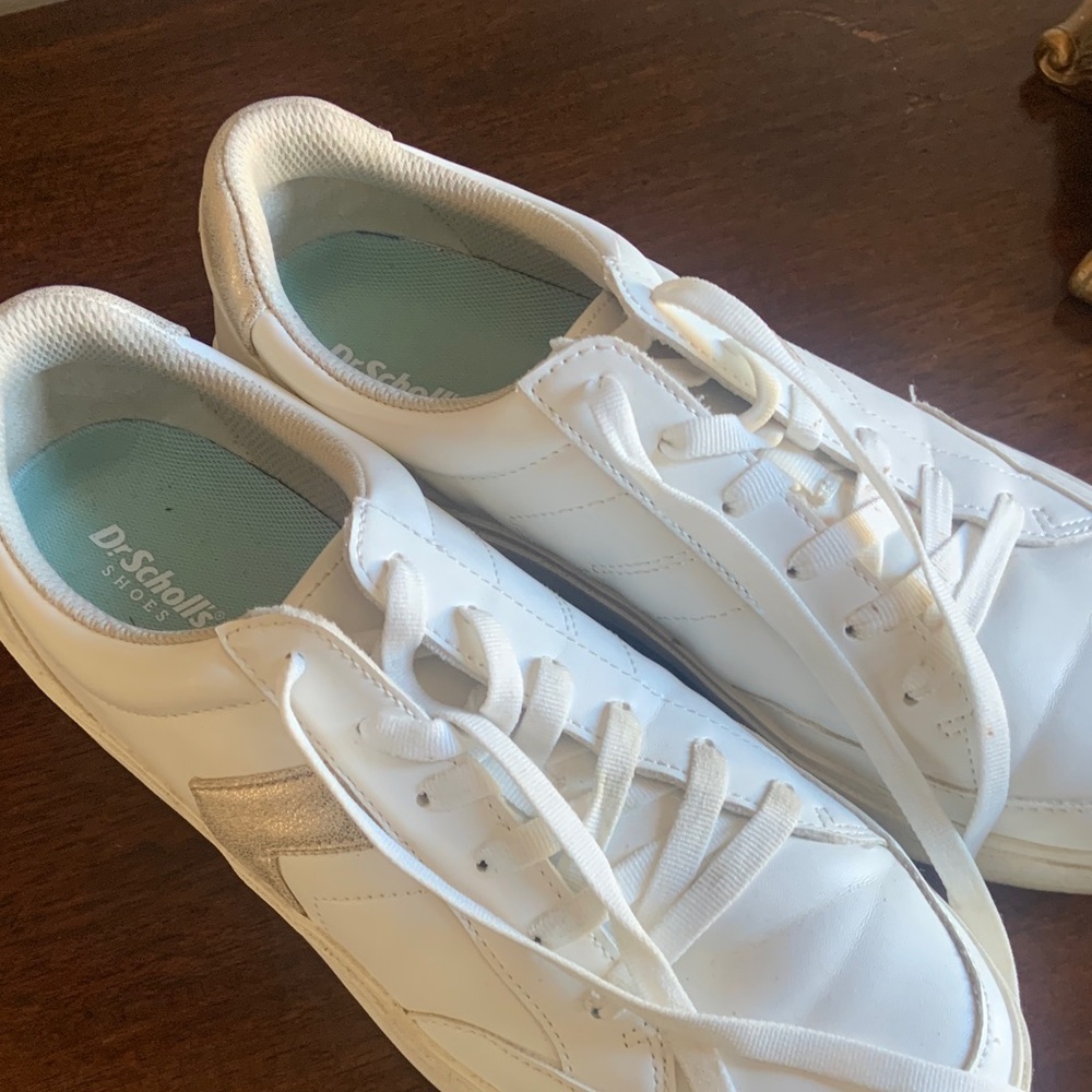Dr. Scholl's White and Rose Gold Casual Sneakers